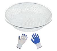 Fangxuee Stainless Steel Soil Compost Sieve for Capturing Soil Rocks & Sawdust Gardening Sand Compost Sieve Sandstone Sieve 2mm