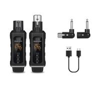 Fangxuee UHF XLR Adapter System Wireless Microphone Transmitter Receiver System for Dynamic Microphone Guitar Audio Mixer