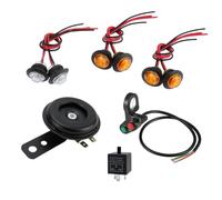 Fangxuee Universal Motorcycle Turn Signal Light LED Kit with Horn Turn Signal Headlight Horn 3-Pin Relay for ATV UTV