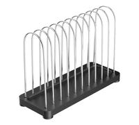 Fangxuee Vinyl Record Display Rack Metal Stand for 7" and 12" Albums 10-Slot Organizer for Music Lovers for Home and Office Black