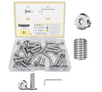 Fangyan 30PCS M6 x 20mm Flat Head Socket Screws, 304 Stainless Steel Large Flange Allen Machine Bolts with Hex Wrench, Hex Socket Fasteners for Furniture, Cabinets, Metal Frames & DIY Repairs