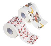 FangYun Christmas Toilet Paper 2 Rolls -Different Pictures Real Toilet Paper Funny Christmas Decoration Santa Napkin Fun Birthday Party Novelty Gift