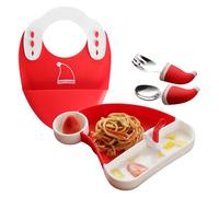 FANGZ Baby Silicone Feeding Set, Toddler Led Weaning Kit, Christmas Hat Suction Plates for Daycare Centers Home Travel Family Gatherings Hotel Restaurant Picnics Camping