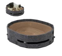 FANGZ Cat Bed Scratcher - Cardboard Cat Scratcher Bed with Bell Balls - High-Density Kitten Scratching Board | for Bedroom Living Room Office Balcony Travel Indoor Hotel Camping