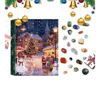 FANGZ Christmas Crystal Gem Advent - 24 Days Natural Crystal Educational Collection,Kids Christmas Advent | for Birthday Party Offices Home Room Bedroom Desk Classroom School Dormitory Apartment