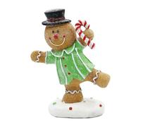 FANGZ Christmas Gingerbread Man Figurines, Cute Gingerbread Man Ornaments, Christmas Resin Standing Figures Ornament for Fireplace, Desk