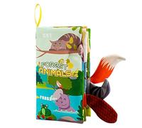 FANGZ Cloth Books for Babies | Touch and Feel Baby Books Animals Tails - Soft Fabric Books Interactive Sensory Touch Toys Sensory Activity Game for Home School Kindergarten Supplies