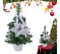 FANGZ Desk Top Christmas Tree with Lights | 15.7 Inches Holiday Decor,Fake Christmas Tree - for Home Room Winter Office Party Table Centerpiece