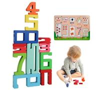 FANGZ Digit Blocks,1-10 Numbers Wooden Educational Block - STEM Activities for Kids Aged 3+, Interactive Toy for Home Kindergarten Preschool