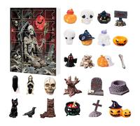 FANGZ Halloween Ornament Countdown Calendar - Horror Halloween Countdown Calendar 2025 - Seasonal Decor for Dormitory Nursery School Offices Haunted House Fall Decoration Kids