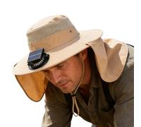 FANGZ Hat with Fans Solar Power - USB Rechargeable Solar Powered Cooling Cap,Fishing Fan Hat,for Summer Outdoor Beach Fishing Hiking Camping Walking Travel Vacation Business Trip Khaki