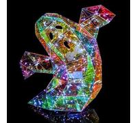 FANGZ LED Prismatic Iridescent Spooky Ghost, 15.7 Inch LED Iridescent Ghost Light, Prismatic Ghost LED Lights, Halloween Light Up Ghost Halloween Decorations Indoor