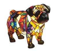 FANGZ Pug Lamp, Dog Series Art Night Light, Stained Resin French Bulldog Tabletop Night Light, Cute Animal Lantern Dog Lamp Gift for Pug Lovers & Home Decor