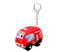 FANGZ Small Plush Keychain | Baby Fire Truck Stuffed Animal Keyring - Learning Bag Charm for Room Purse Bedroom Home Backpack Cribs Kids Handbag Girls Preschool Birthday