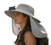 FANGZ Solar Fan Hat | USB Rechargeable Solar Powered Cooling Cap | Hiking Hat with Fan,for Summer Outdoor Beach Fishing Hiking Camping Walking Travel Vacation Business Trip Light Gray