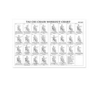 FANGZ TaiChi Chair Workout Chart Poster for Seniors, 30 Day Wall Exercise Chart Seated TaiChi Exercises Guide Routine for Seniors & Beginners, Rehab & Balance Practice