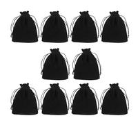 FANGZESHI 10 Pcs Small Dices Bags, Velvets Drawstring Bag, Carry, Black | Velvets Carry Bag, Jewelry Storage Pouch, Tarot Bag, Wedding Gift Bags, Soft Jwelry Bags