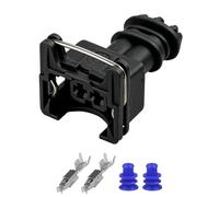 FANGZESHI Automotive Injector Repair Connector, Black | 2 Pin Wiring Set, Housing, Metal Clip, Seal Terminal Parts, Shop Service 282189-1 282762-1