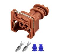 FANGZESHI Automotive Injector Repair Connector, Brown | 2 Pin Wiring Set, Housing, Metal Clip, Seal Terminal Parts, Shop Service 282189-1 282762-1