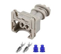 FANGZESHI Automotive Injector Repair Connector, Gray | 2 Pin Wiring Set, Housing, Metal Clip, Seal Terminal Parts, Shop Service 282189-1 282762-1
