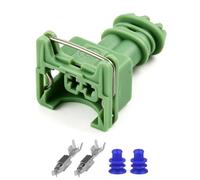 FANGZESHI Automotive Injector Repair Connector, Green | 2 Pin Wiring Set, Housing, Metal Clip, Seal Terminal Parts, Shop Service 282189-1 282762-1