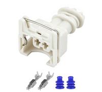 FANGZESHI Automotive Injector Repair Connector, White | 2 Pin Wiring Set, Housing, Metal Clip, Seal Terminal Parts, Shop Service 282189-1 282762-1
