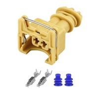 FANGZESHI Automotive Injector Repair Connector, Yellow | 2 Pin Wiring Set, Housing, Metal Clip, Seal Terminal Parts, Shop Service 282189-1 282762-1