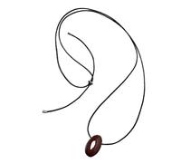 FANGZESHI Fashionable Long Black Cord Sphere Pendant Necklace | Unique Contemporary Long Black Necklace Accessory Featuring a Sphere Charm for Fashion Lover