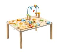 FANGZESHI Interactive Natural Wood Activity Table Toy for Toddler Learning | Wooden Busy Boards Including Color Cogniton Puzzle for Early Learning Fine Motor Skills Exercise Sensory Toy
