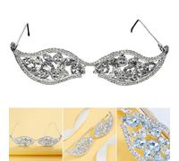 FANGZESHI Rhinestones Eyeglasses Frame No Lens Geometric Party | Crystal Geometric Face Decorative Frame for Party Street Snap Jewelry Dance Prom Photoshoots Glittering Rhinestones