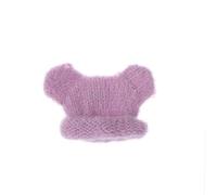 FANGZESHI Stretchy Warm Yarn Hat for 10cm Cotton Dolls with Safe, Purple | Hand Washable Soft Warm Knitted Yarn Hat Easy to Change for Kids Plush Toy Dolls Dressingup Accessories