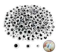 FANGZIDM 300PCS Self Adhesive Wiggle Googly Eyes 4mm -10mm for DIY Scrapbooking Toys Accessories
