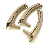 FANGZIQF Inner Door Pull Handles for X5 for X6 for E70 for E71 for E72 2007-2013 LHD Left Right Interior Door Handle with Leather Cover Assembly Set(LHD Set Beige)