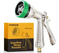 FANHAO 100% Metal Hose Pipe Spray Gun Heavy Duty, 7 Spray Patterns