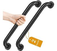 FANHAO 2 Pack Bathroom Grab Rail, 16 Inch Stainless Steel Shower Hand Rail Grab Handles, Safety Hand Rail Mobility Aids for Elderly, Children and Disability- Matte Black