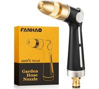 FANHAO Metal Garden Hose Spray Gun, Brass High Pressure Jet, Thumb Control