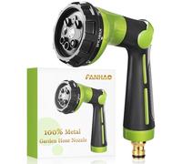 FANHAO Metal Hose Pipe Spray Gun, 8 Patterns, Thumb Control On Off Valve