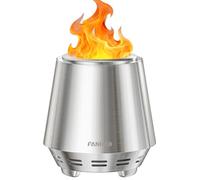 FANHAO Smokeless Fire Pit for Camping, Outdoor & Patio, Stainless Steel Tabletop Firepit with Stand, Wood Burning or Pellet Fueled Portable Bonfire with Carrying Bag | 120% More Efficient Burn
