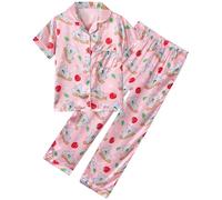 Fanient Girls Pyjamas Sets 2 Piece Silk Pjs Soft Short Sleeve Lounge Sets Sloth Print Sleepwear for Girl 13-14 Years,14Y