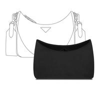 FANJI Project Purse Organizer Insert for PRADA Re-edition 2005 handbag, Custom Fit Inside Premium Matte Black Lightweight WaterResistant Tote Bag Insert
