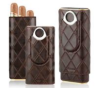 FANKAI Cigar Case with Cigar Cutter-PU Leather Cigar Humidor-Travel Cigar Accessories with Cedar Wood Lining-Cigar Box for 2-4 Cigars