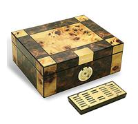 FANKAI Cigar Humidor, Cedar Wood Cigar Humidor Box with Humidifiers Cigar Accessories, Cigar Case up to 60 Cigars, Cigar Box Gift Hygrometer and Divider