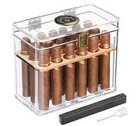 FANKAI Cigar Humidors, Acrylic Humidor Cigar Box, Cigar Accessories with Hygrometer&Humidifier, Cigar Gifts for Men, Humidor with Cedar Wood Tray,Father's Day,Christmas Day