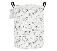 FANKANG Laundry Hamper Storage Bins Nursery Hamper Canvas Foldable Large Storage Baskets for Kids Toys Room, Nursery, Home,Gift Basket, Office, Bedroom, Clothes(Round Cat)