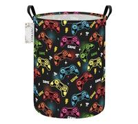 FANKANG Laundry Hamper Storage Bins Nursery Hamper Canvas Foldable Large Storage Baskets for Kids Toys Room, Nursery, Home,Gift Basket, Office, Bedroom, Clothes(Black Game)