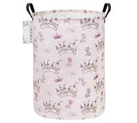 FANKANG Laundry Hamper Storage Bins Nursery Hamper Canvas Foldable Large Storage Baskets for Kids Toys Room, Nursery, Home,Gift Basket, Office, Bedroom, Clothes(Pink Rose Castle)