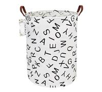 FANKANG Laundry Hamper Storage Bins Nursery Hamper Canvas Foldable Large Storage Baskets for Kids Toys Room, Nursery, Home,Gift Basket, Office, Bedroom, Clothes(Round Alphabet)