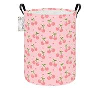 FANKANG Laundry Hamper Storage Bins Nursery Hamper Canvas Foldable Large Storage Baskets for Kids Toys Room, Nursery, Home,Gift Basket, Office, Bedroom, Clothes(Pink Cherry)