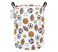 FANKANG Laundry Hamper Storage Bins Nursery Hamper Canvas Foldable Large Storage Baskets for Kids Toys Room, Nursery, Home,Gift Basket, Office, Bedroom, Clothes(Colorful Balls)