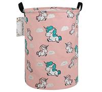 FANKANG Laundry Hamper Storage Bins Nursery Hamper Canvas Foldable with Waterproof PE Coating Large Storage Baskets for Kids Toys Room, Nursery, Home(Cloud Unicorn)